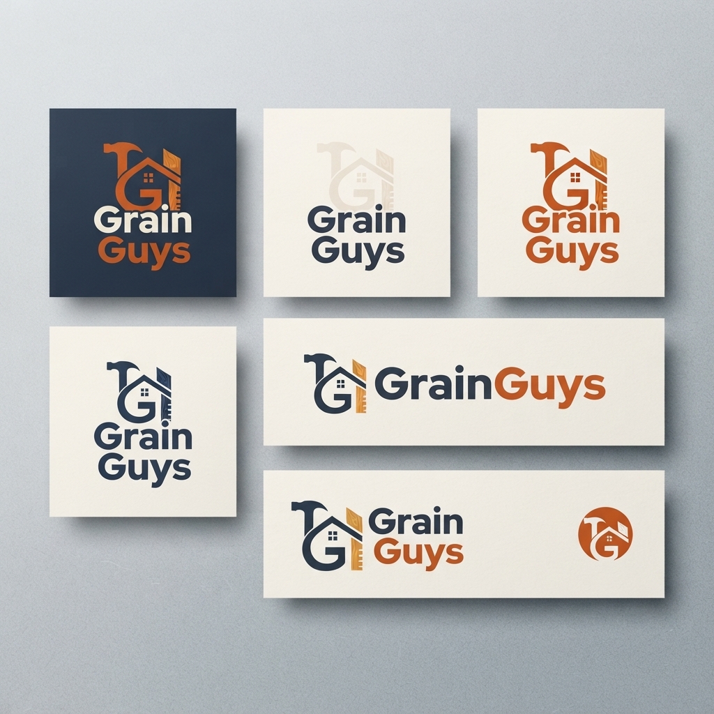 GrainGuys logo lockups in stacked, horizontal, and icon formats